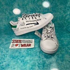Adidas Stan Smith Green White Sharpie Women's Low Top Leather Shoes Size 6W/5M